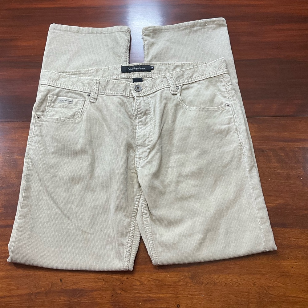 Calvin Klein Beige Corduroy Jeans #2372